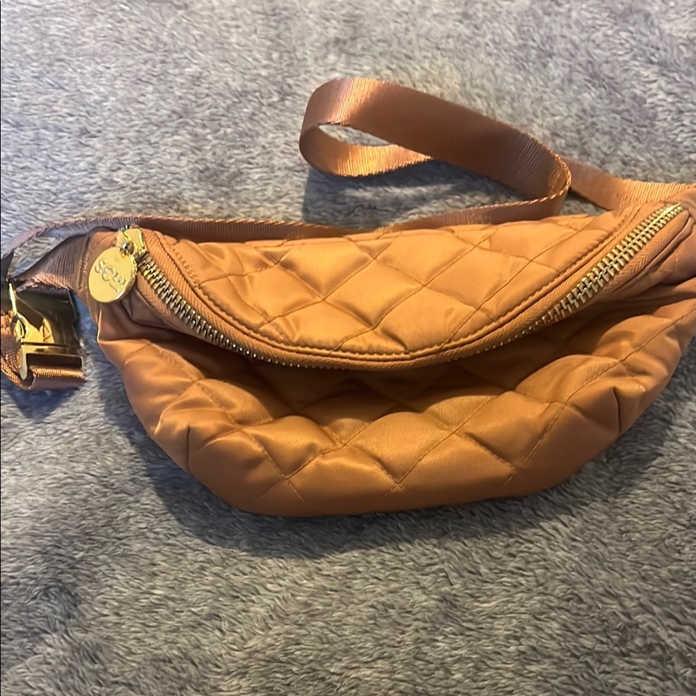 Stoney Clover Lane Quilted Crossbody Bag Desert collection camel